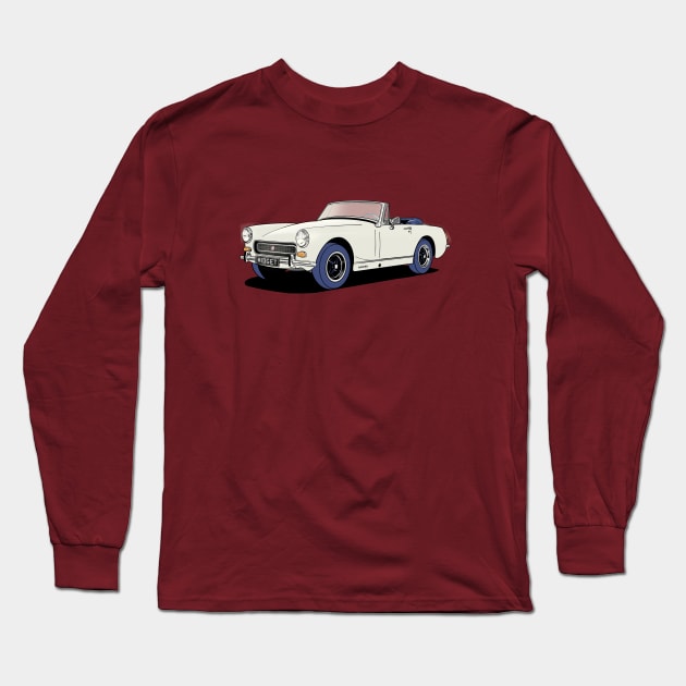 MG Midget classic car in white Long Sleeve T-Shirt by Webazoot